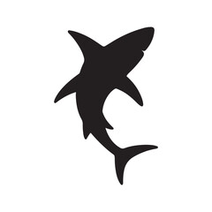 shark vector illustration, shark icon silhouette design vector art