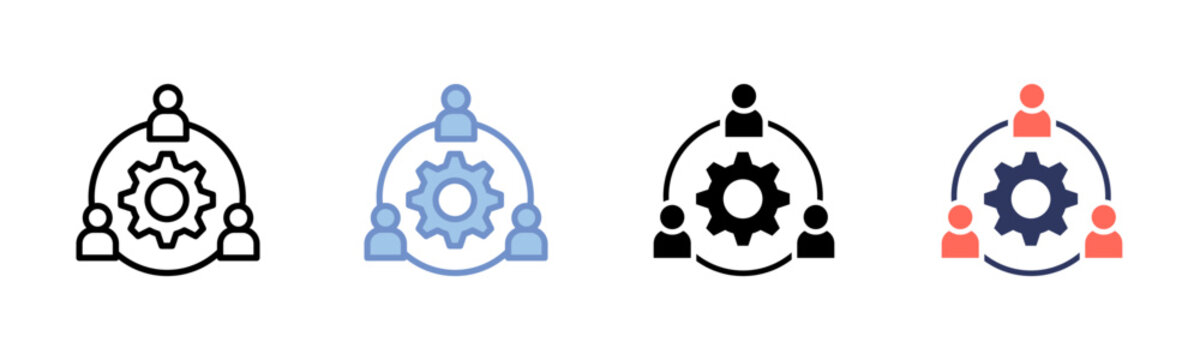 Colaborate icon sheet multiple style collection