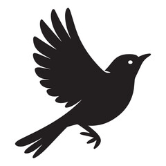 Robin Singing at Sunset vector illustration