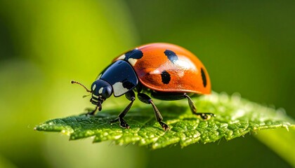 Fototapeta premium ladybug on a leaf
