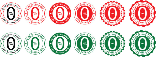 No Cholesterol Certified Badge – Health Product Logo Vector