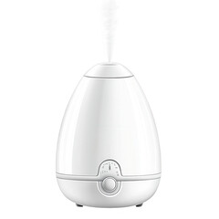 White oval humidifier with adjustable mist