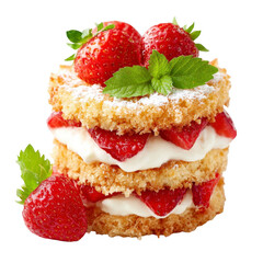 Strawberry shortcake dessert, layered
