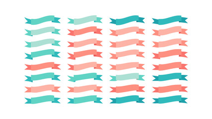 Collection of vector ribbons banners graphic elements design decoration set art