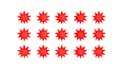 Red star pattern design with decorative stars and star shapes graphic element