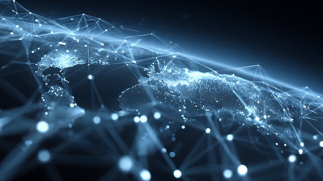 Global communication technology concept with world network digital connections internet business data flow and modern telecommunication theme