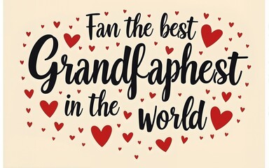 Vector quote - The best grandfather in the world. Gift to grandfathers. Happy grandparents day card. High quality