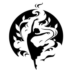 Magic silhouette of dance