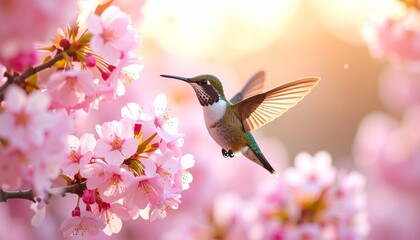 Naklejka premium hummingbird and flower