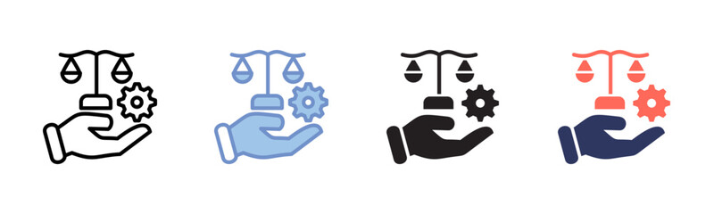 Obraz premium Legal Service icon sheet multiple style collection