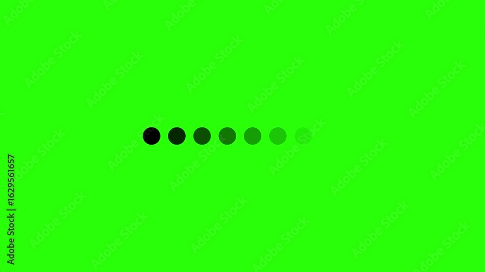 Poster black color loading circle icon animation in green background .