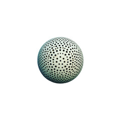 Sphere, speckled, light gray, dark dots