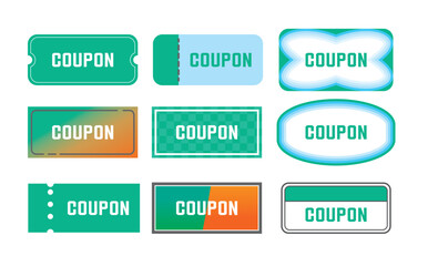 割引クーポンのベクターイラストセット　夏色