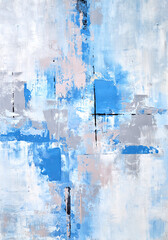 Abstract multicolor painting wtih grunge texture on canvas. Artwork mix brush stroke, splash color and oil, acrylic paint element. Modern contemporary art  for wallpaper background