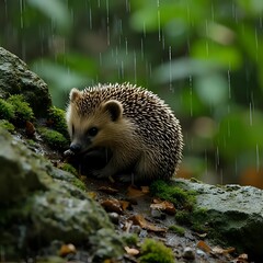 Fototapeta premium hedgehog in the forest