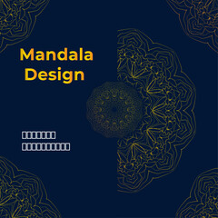 Elegant Right-Side Mandala with Deep Blue Contrast