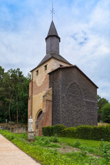 Bell tower of 13th century benedictine abbey, today inhabiting the priory museum, at Mimizan,...