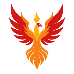 Vector art illustration of a phoenix bird