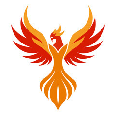 Vector art illustration of a phoenix bird