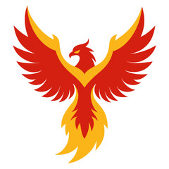 Vector art illustration of a phoenix bird