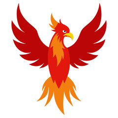 Vector art illustration of a phoenix bird