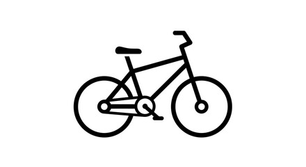 Fototapeta premium Minimalist black bicycle icon with clean lines and simple graphic design.
