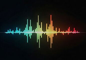 Abstract audio sound wave background with a digital music equalizer graph, vector illustration.