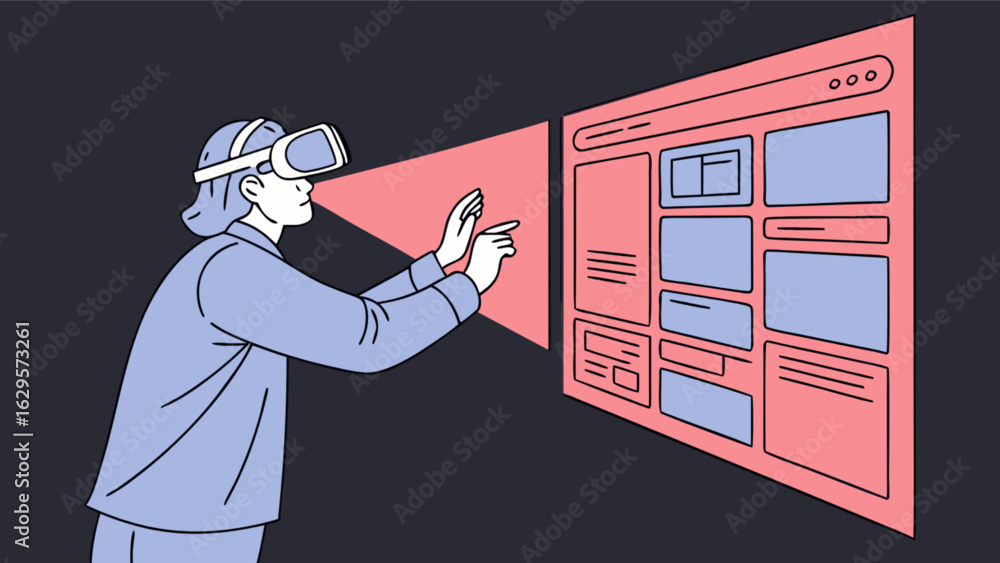 Poster virtual reality user interface design and augmented reality interface development and user experienc