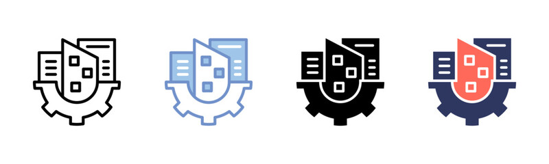 Obraz premium Infrastructure icon sheet multiple style collection