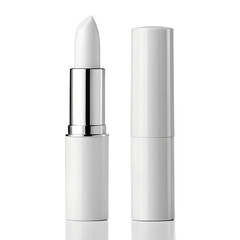 White Lipstick in Silver Rim Tube PNG