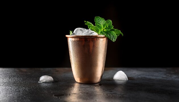 a refreshing mint julep cocktail served in a frosty silver julep cup perfect for upscale bars and summer drink promotions