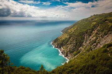 Krajobraz wybrzeża Cinque Terre, Liguria- Italy