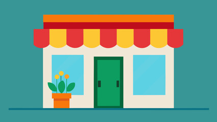 shop window with flowers