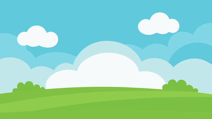 green field and blue sky