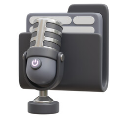 Folder Podcast 3D Icon