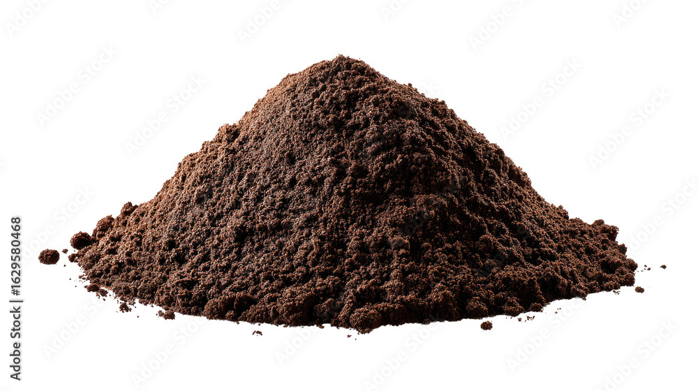 Poster cocoa powder heap: a close-up shot of a rich, dark cocoa powder forms a striking visual display, ide