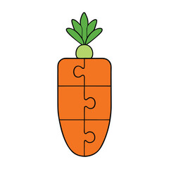 Bright orange carrot puzzle pieces fit together perfectly, creating a fun and colorful image that’s both playful and engaging for kids and puzzle lovers alike.
