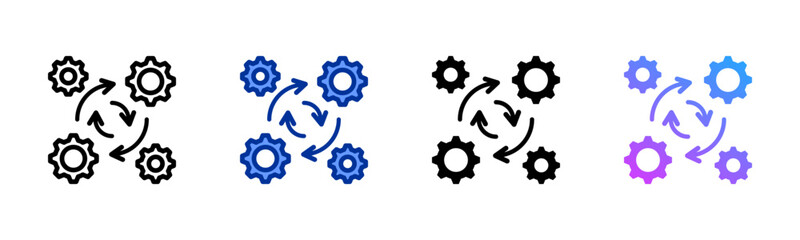 Integration icon sheet multiple style collection