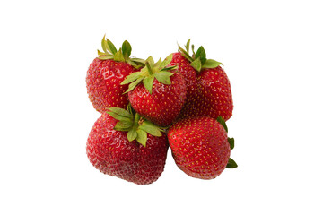 Fresh group of berries isolated on a white background.