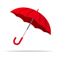 Red umbrella vector isolated illustration © FARBAI