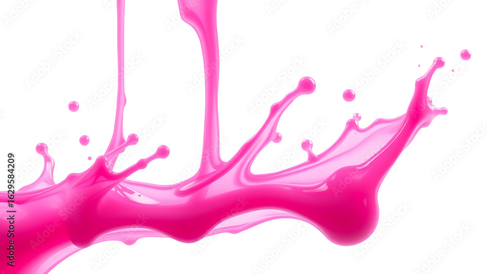 Aufkleber pink paint dripping over transparent surface generating dynamic fluid color movement with artistic t