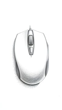 recommend clip art: Realistic Black and White Pencil Drawing of a Computer Mouse
                    
                    