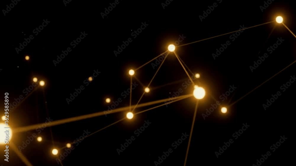 Aufkleber a constellationlike pattern of glowing dots connected by lines against a dark backdrop