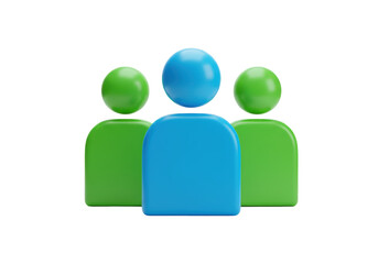 Isolated 3D Render of a Diverse Group of People Icons, Representing Community, Teamwork, and Social Networking