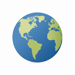 A realistic 3D earth globe with a detailed world map stands out against a clean white background, perfect for business or geography concepts