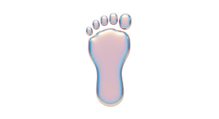 Isolated Stylized Glossy Human Footprint Icon, Path and Progress Concept