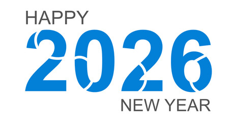 Happy New Year 2026 Typography for Posters and Banners