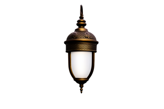 Classic antique lantern with elegant design and transparent background