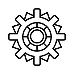 Outline spider gear icon on white background