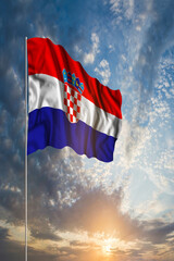 Waving National flag of Croatia